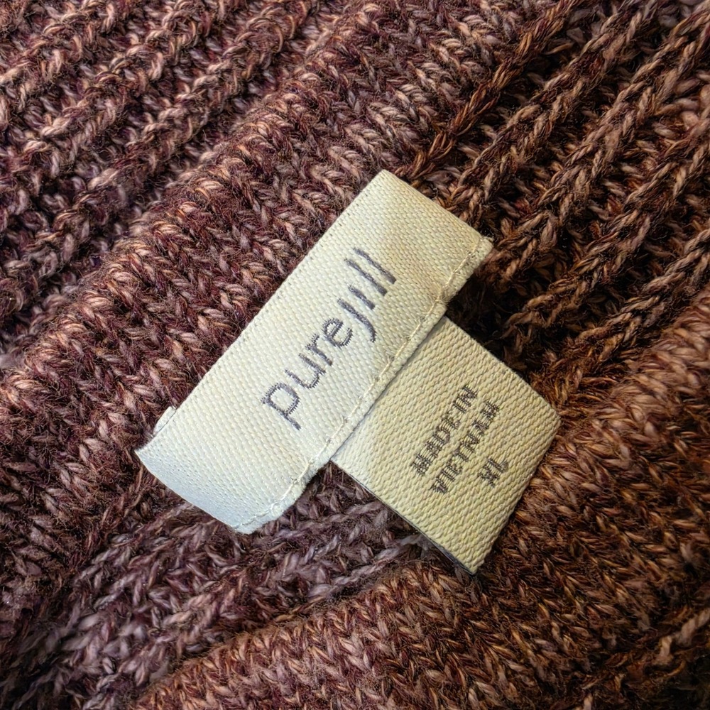 Pure J. Jill Womens XL Purple Knit Tunic Sweater Crew Neck Cotton Rayon Blend - Picture 6 of 7